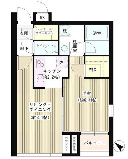 ポラリス(1LDK/5階)の間取り写真