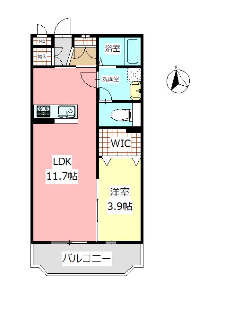 プレジール-T(1LDK/2階)の間取り写真