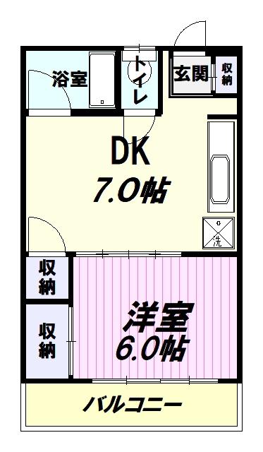 コーポ波多野(1DK/2階)の間取り写真