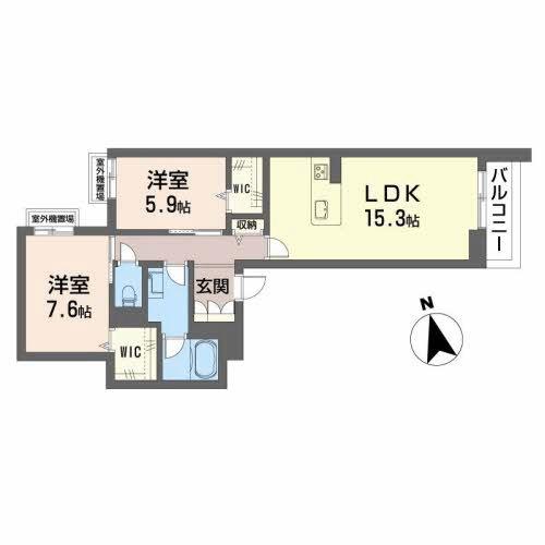 LE CIEL高林(2LDK/3階)の間取り写真