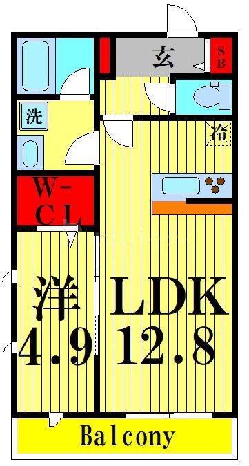 ＪＲ常磐線 亀有駅 徒歩8分 4階建 築4年(1LDK/2階)の間取り写真
