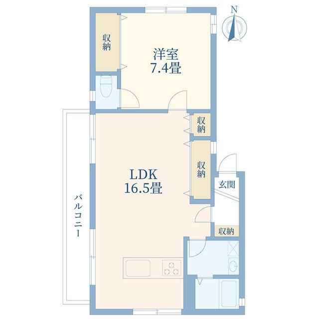 キャビン目白台(1LDK/1階)の間取り写真