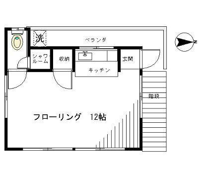 ハウス25(ワンルーム/2階)の間取り写真