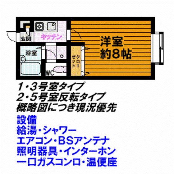 第二エステートサカイ(1K/1階)の間取り写真