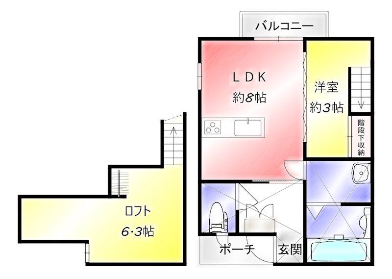ロフトスタイル(1SLDK/1階)の間取り写真