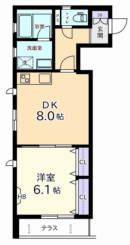 マナ・シュロス(1DK/1階)の間取り写真