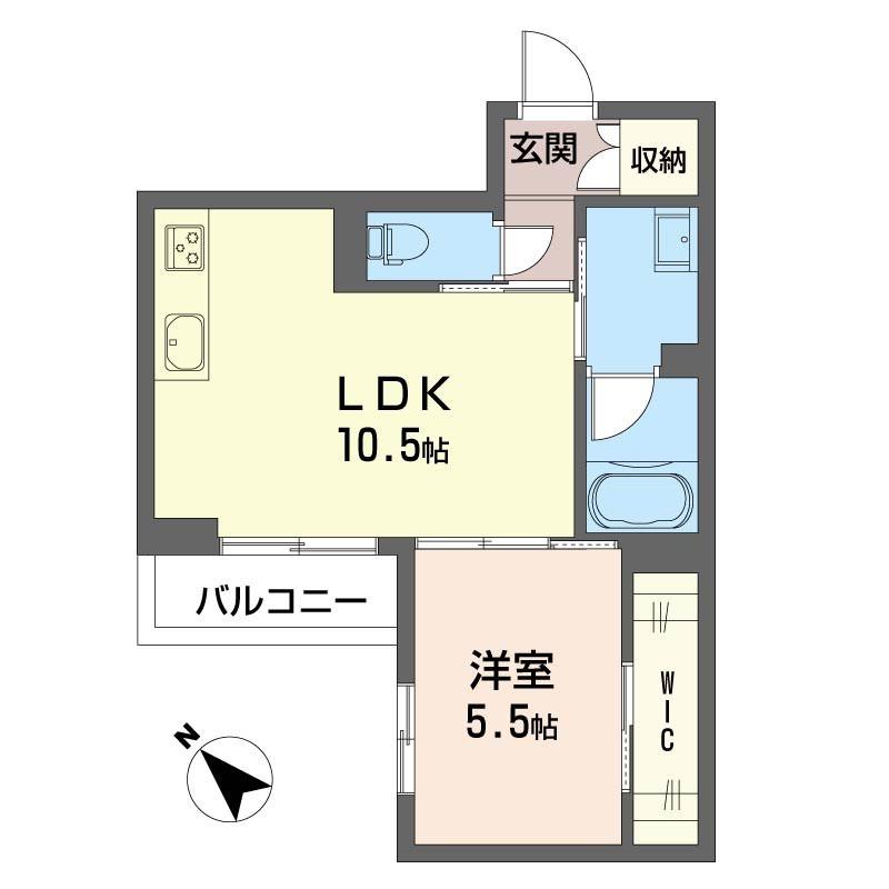 コージーベイハウス(1LDK/2階)の間取り写真