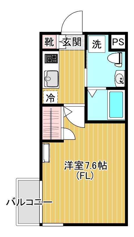 パレブランカ高津(1K/2階)の間取り写真