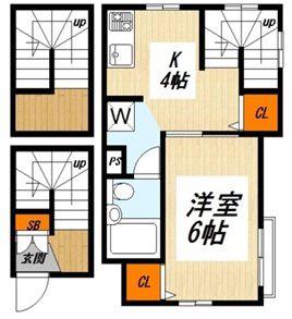 ベルシェ広尾(1K/3階)の間取り写真