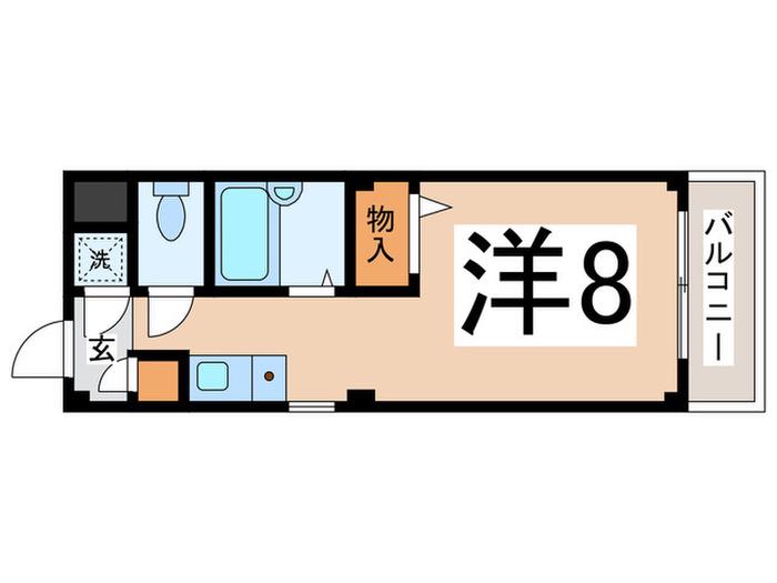 ホワイティヒラノ(ワンルーム/3階)の間取り写真