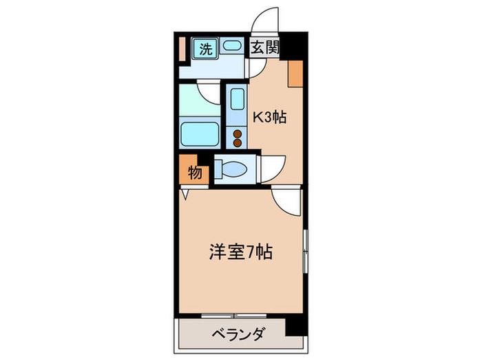 クォリティースミヤ(1K/2階)の間取り写真