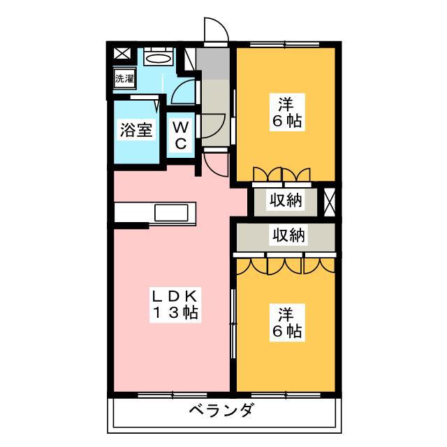 ラ・ウィンクル(2LDK/3階)の間取り写真