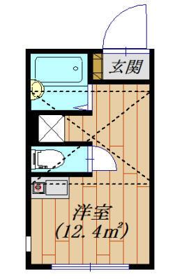 ECOLE(ワンルーム/1階)の間取り写真
