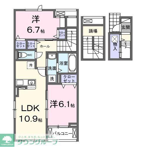 HI-ROSETTA D(2LDK/3階)の間取り写真