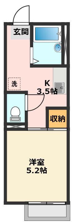 AVENUE92(1K/2階)の間取り写真