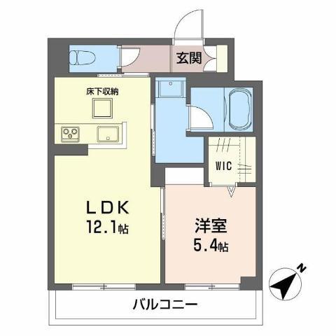 プティ・サーブル(1LDK/1階)の間取り写真