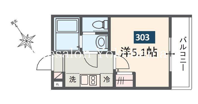 MELDIA保土ヶ谷II(1K/3階)の間取り写真