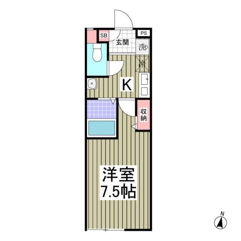 OWL 東川口(1K/2階)の間取り写真