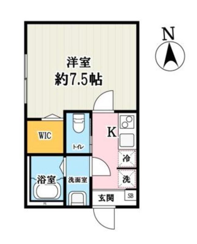 キャメル小手指2(1K/2階)の間取り写真