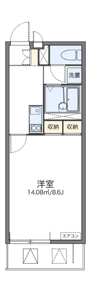 レオネクストモンブルー木部(1K/2階)の間取り写真