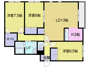 プレシャス31番館(3LDK/1階)の間取り写真