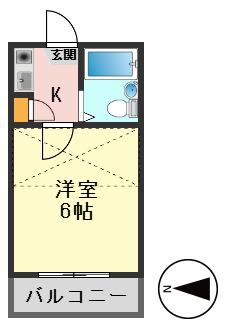 カーサ青砥(1K/2階)の間取り写真