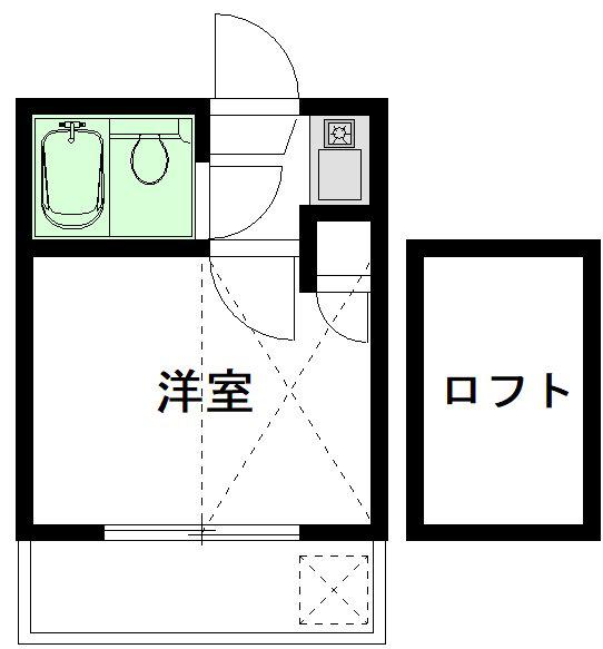 ドミシール吉祥寺B(1K/1階)の間取り写真