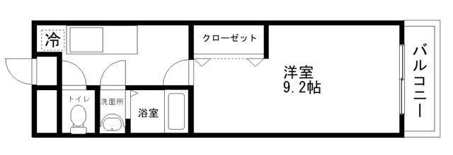 スカイメナー(1K/3階)の間取り写真
