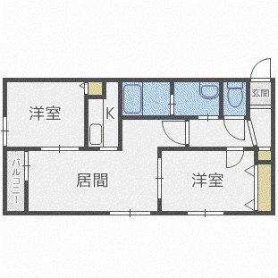 クラッセ円山 イースト(2LDK/1階)の間取り写真