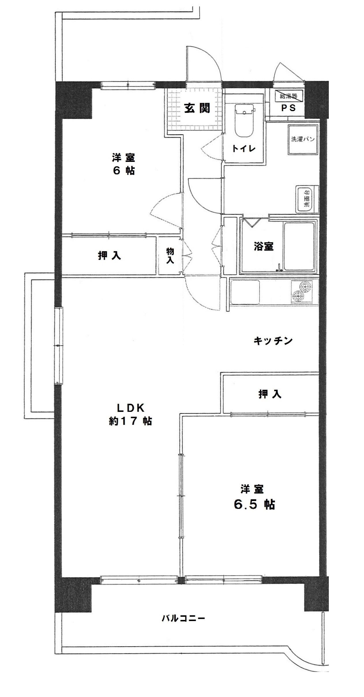 レジデンシア塚口(2LDK/5階)の間取り写真
