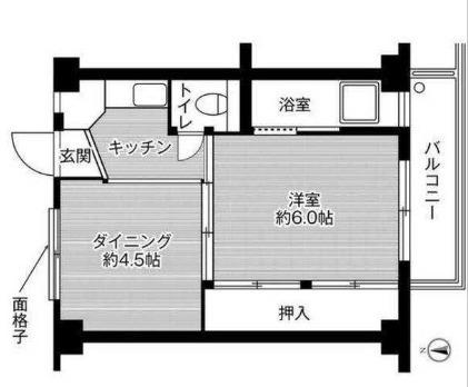 ビレッジハウス春木2号棟(1DK/2階)の間取り写真