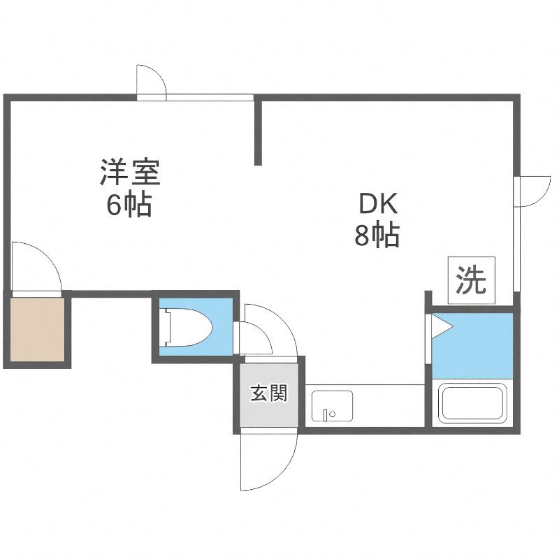 キラメック白石3号館(1LDK/2階)の間取り写真