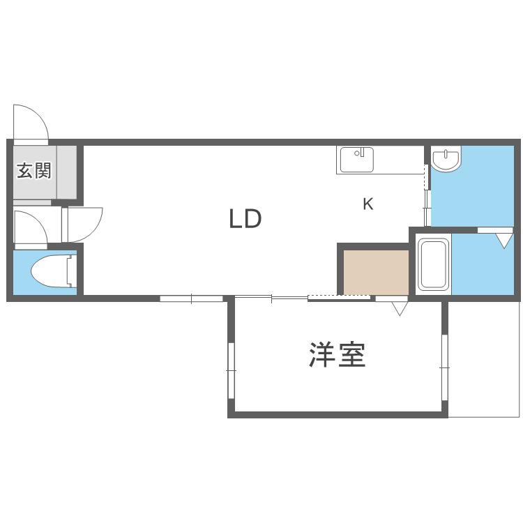 CALME 令 北8条(1LDK/5階)の間取り写真