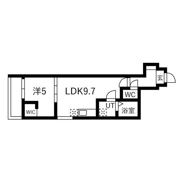 ジトローネ庄内(1LDK/2階)の間取り写真
