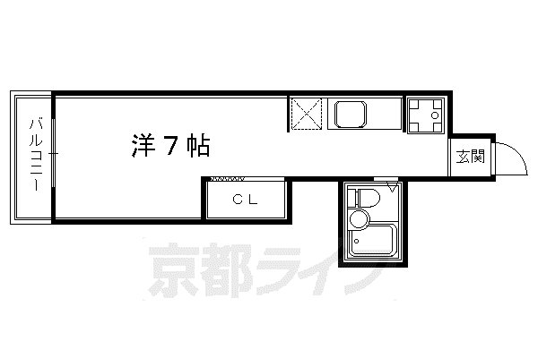 大杉ビル(1K/3階)の間取り写真