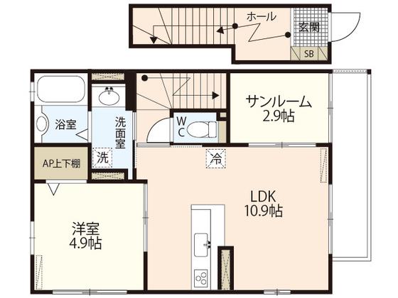 サンハイム(1LDK/2階)の間取り写真