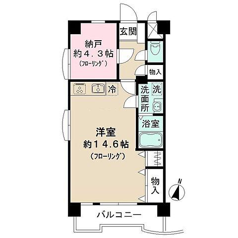 柿の木坂スカイパレス(ワンルーム/6階)の間取り写真