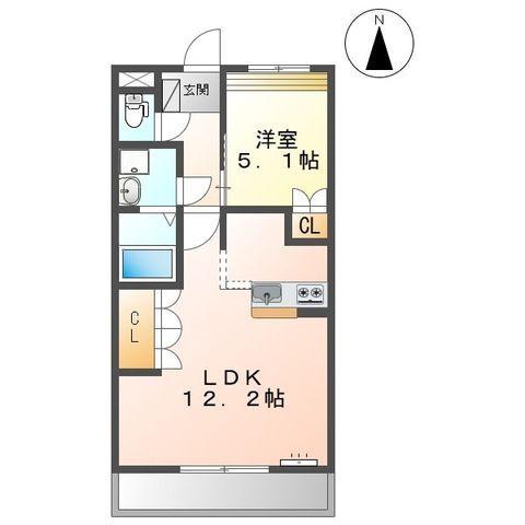 メルヴェーユ(1LDK/2階)の間取り写真