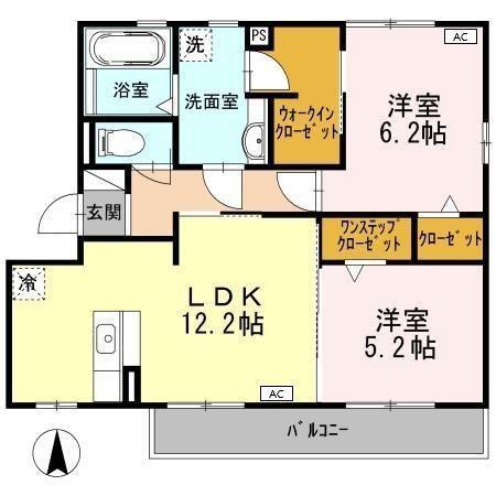 ROBLE今伊勢(2LDK/2階)の間取り写真