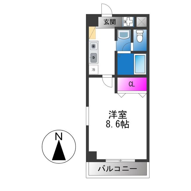 Mプラザ今里(1K/3階)の間取り写真