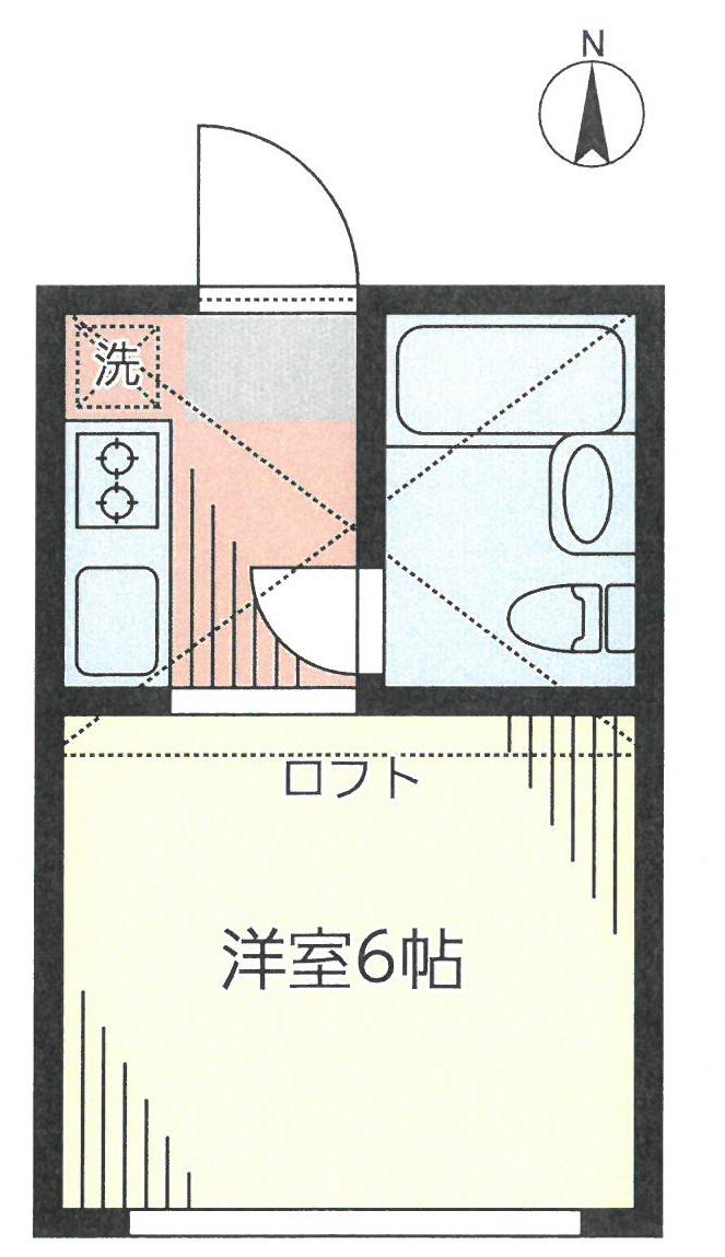 シティハイム中原(ワンルーム/2階)の間取り写真