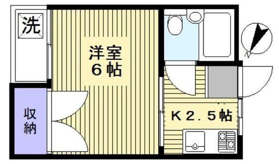 サンモールシバタ(1K/2階)の間取り写真