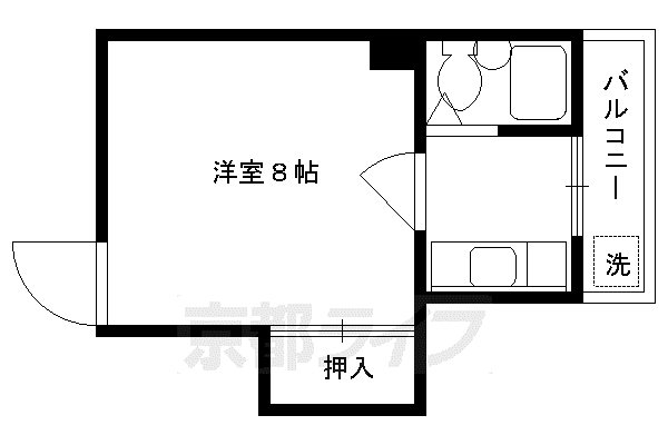 ハイツシマ(1K/2階)の間取り写真