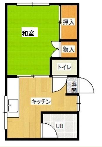 SKハウス(1DK/1階)の間取り写真
