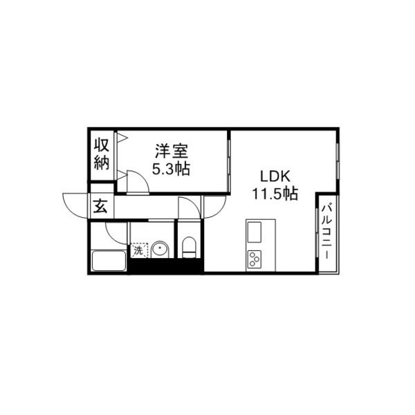 ANESIS守山(1LDK/2階)の間取り写真