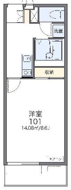 レオネクストカーサ川口飯塚(1K/2階)の間取り写真