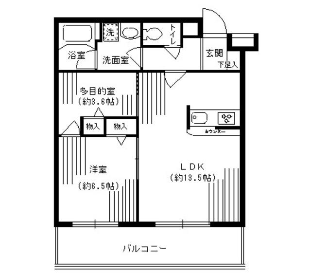 ルミエール妙蓮寺2(1SLDK/1階)の間取り写真
