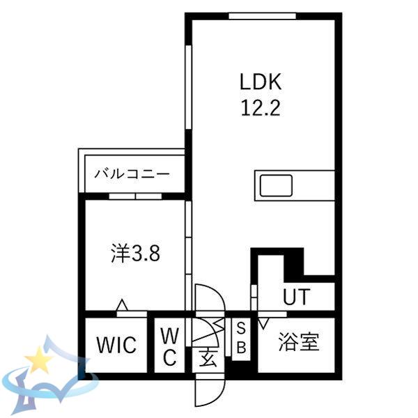 ALIVIS宮の森(1LDK/3階)の間取り写真