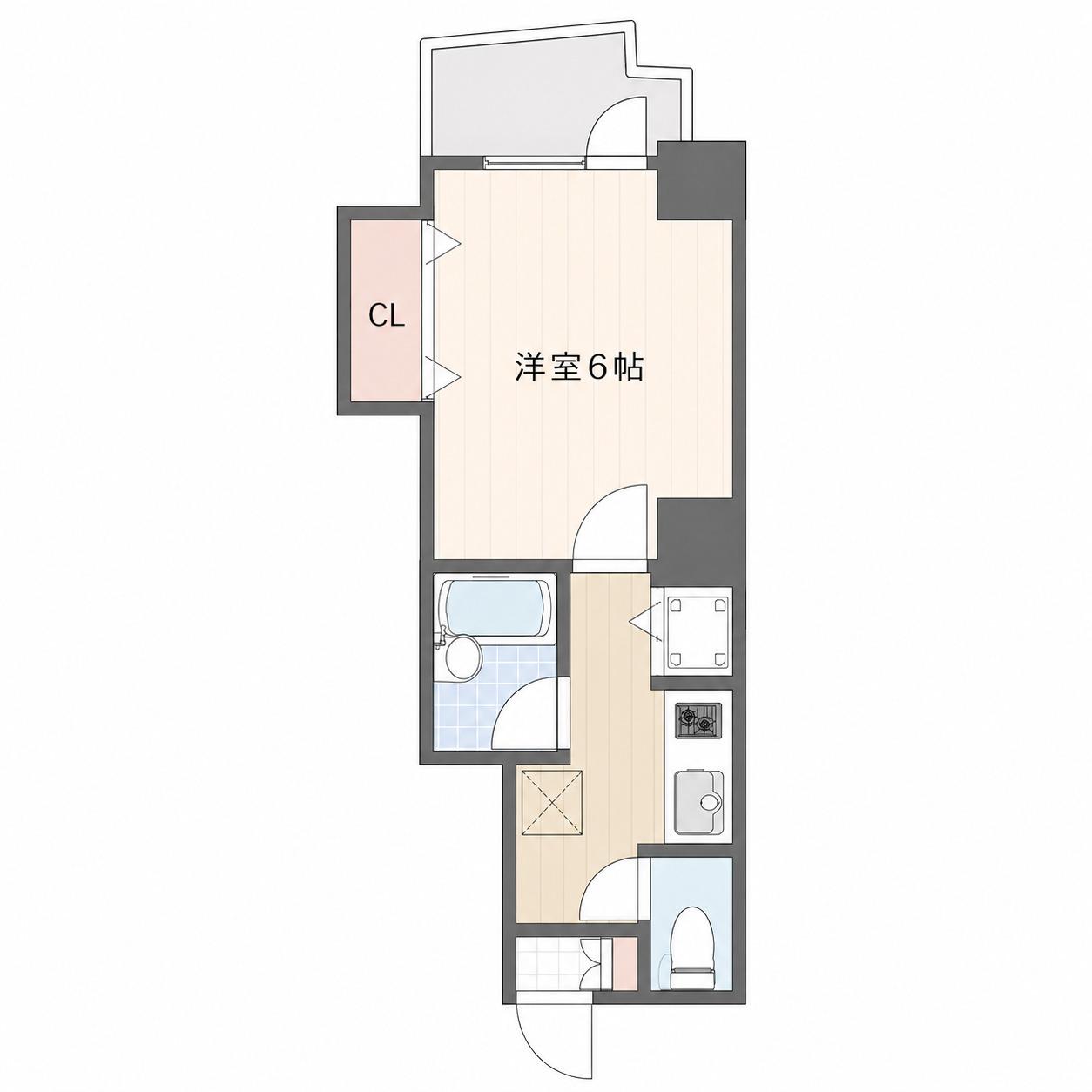 スカイコート駒沢大学(1K/4階)の間取り写真