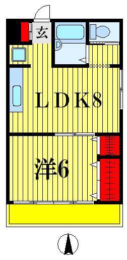 栄マンション(1LDK/1階)の間取り写真